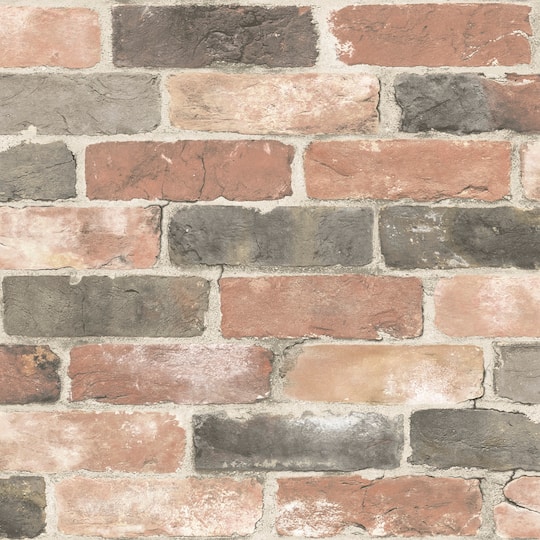 NuWallpaper Newport Reclaimed Brick Peel & Stick Wallpaper in Red | 20.5" x 18ft | Michaels®